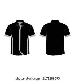 men uniform shirt front back mockup vector design