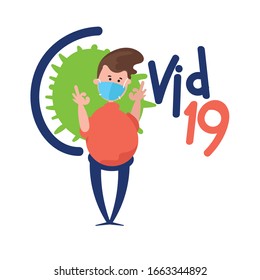 Men use mask to protect virus Covid-19