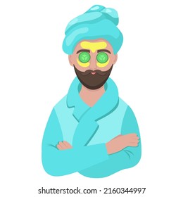 Men using cosmetics. Vector illustration