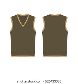 Men V Neck Sweater Vest Template