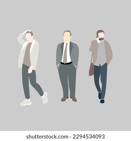 Männer, Vektorgrafik. handgezeichnet