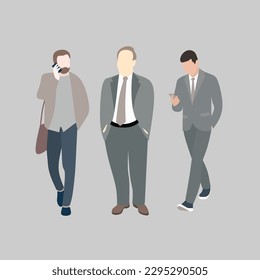 Men vector illustration. Hand drawn