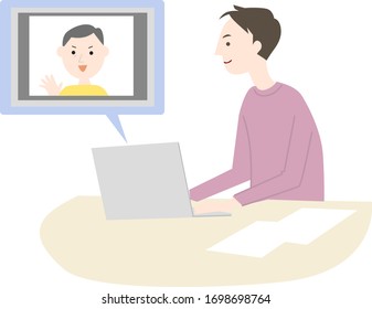 Men vector material for telework
