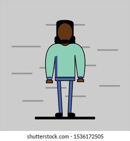 Men vector on grey background