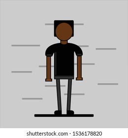Men vector on grey background