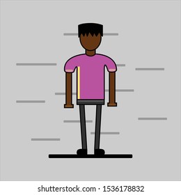 Men vector on grey background