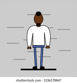 Men vector on grey background
