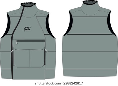 men waistcoat with plush fabric on the collar 