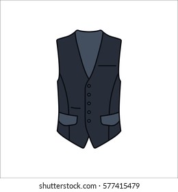 Men waistcoat symbol simple flat icon on background