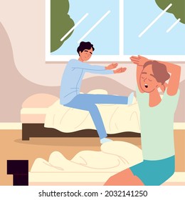 men waking up routine morning