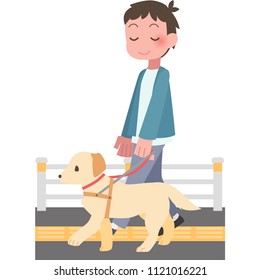 Men walking with care dogs