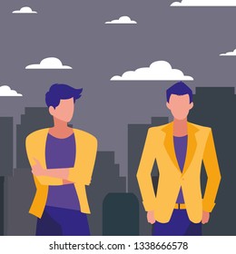 men walking in the city