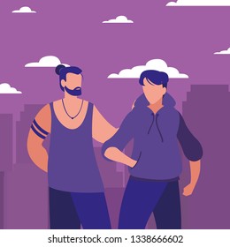 men walking in the city