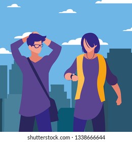 men walking in the city