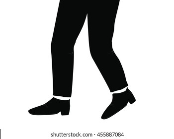 Men walking half leg Silhouette style
