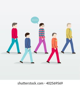 Men Walking People Icon Vector Design