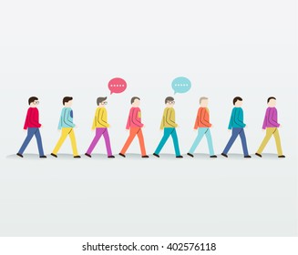 Men Walking People Icon Vector Design Illustration