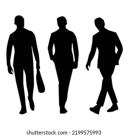men walking silhouette vector design