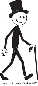men walking  vector on a white background