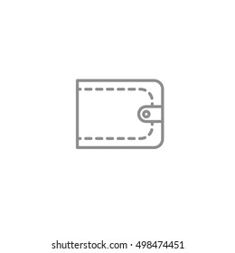 Men wallet line thin icon. Single gray bifold isolated on white background. Business and justice vector symbol.