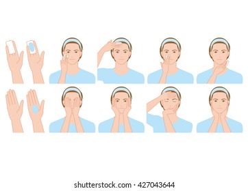 Men wash the face