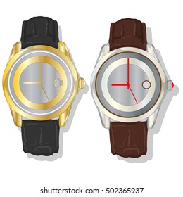 Men watch classic design vector isolated
