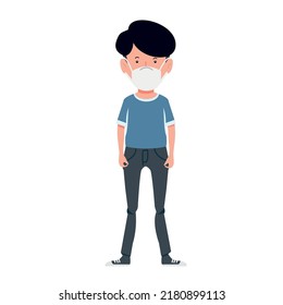 Men Wear Face Mask cartoon