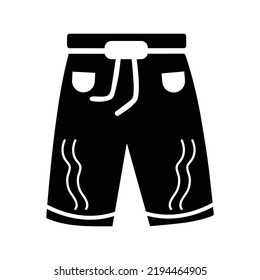Men wear short pant icon | Black Vector illustration |