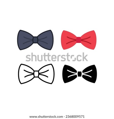 Men are wearing bow tie in his suits for formal, wedding, and other ceremony to look elegant. Ribbon accessory. Bow tie, butterfly tie icon. vector illustration. design on white background. EPS 10