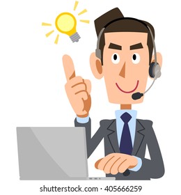 Men wearing the headset to flicker
