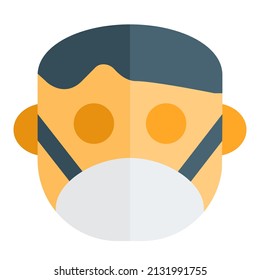Men wearing a mask to avoid the exposure of virus