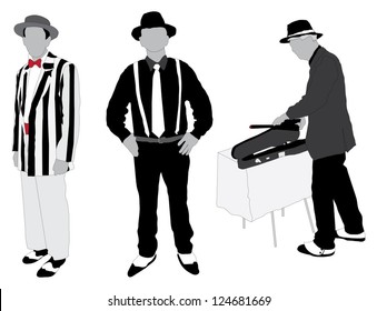 Men wearing 'roaring 20s'