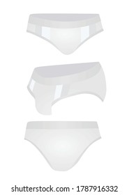 Men white swim suit. vector illustration 