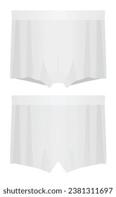 Ropa interior blanca. parte delantera y trasera. ilustración vectorial