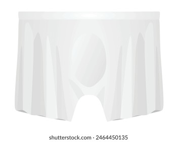 Men white underwear. front view. vector illustration
