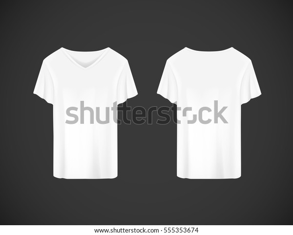 Men Whitetshirt Realistic Mockup Short Sleeve Stock Vector (Royalty ...