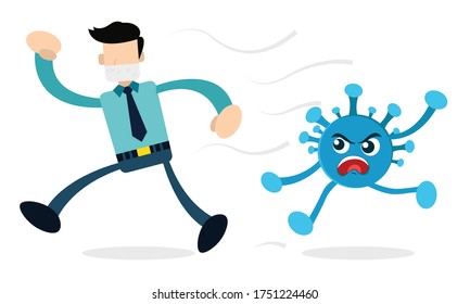 men who are being chased by viruses for not using protection