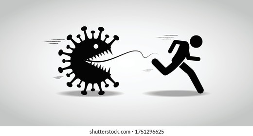 men who are being chased by viruses for not using protection.