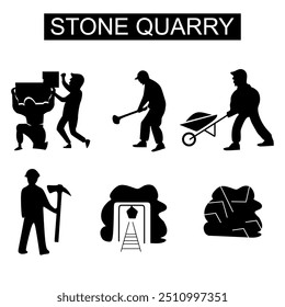 men who work in stone quarries with the enthusiasm to seek wages