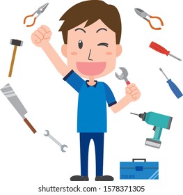 Men who work with tools