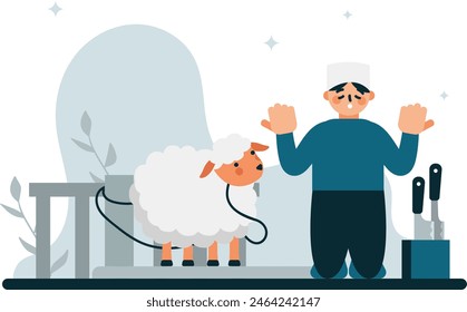 Männer schlachten Opfertiere