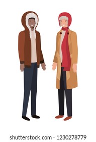 men with winter clothes avatar character