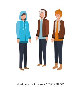 men with winter clothes avatar character