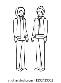 men with winter clothes avatar character
