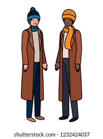 men with winter clothes avatar character