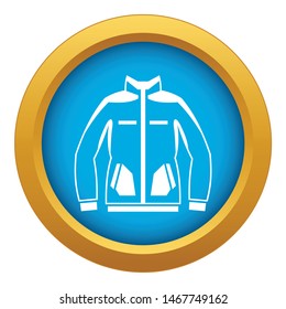 Men winter jacket icon blue vector isolated on white background for any design