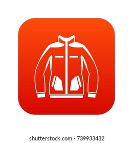 Men winter jacket icon digital red for any design isolated on white vector illustration