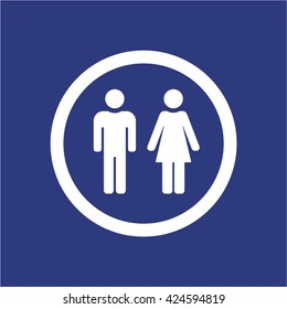 Men woman  icon,  isolated. Flat  design.