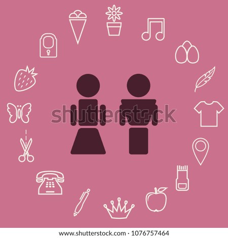 Men and woman icon, vector design element