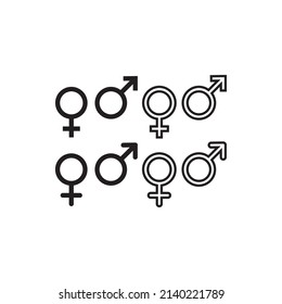 Men, woman simple black vector icons.